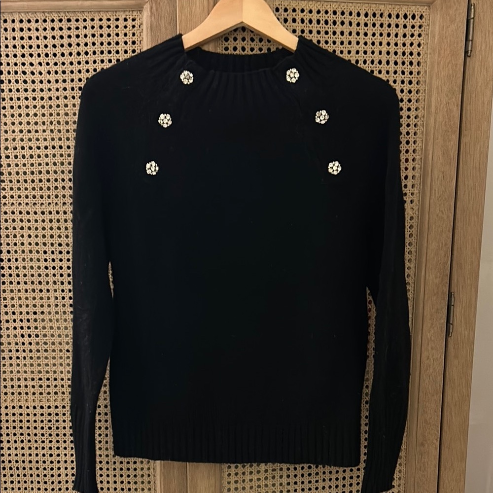 J. Crew Black Crew Neck Sweater Slim Fit